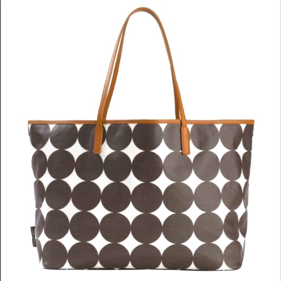 Dwell Studio Dots Chocolate Madison Diaper Bag - Picture 2 of 16